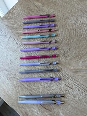 11 X CARAN d'ACHE 849 Ballpoint Pens + 2 X Mechanical Pencils